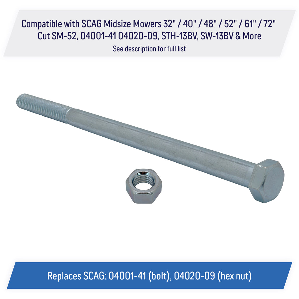 Rasenmäher Spindelschraube & Sechskantmutter 5/8-11 X 9-1/2 Zoll – Ersatzteil Für Viele Modelle (z.B. SM-52, STH-13BV)