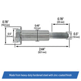 Wheel Axle Bolt Screw for John Deere Walk-Behind Lawn Mowers JA65, JE75, JX75, JX85 - M110801