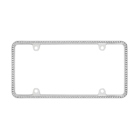 CHROME CRYSTAL LICENSE PLATE FRAME - Automotive Authority