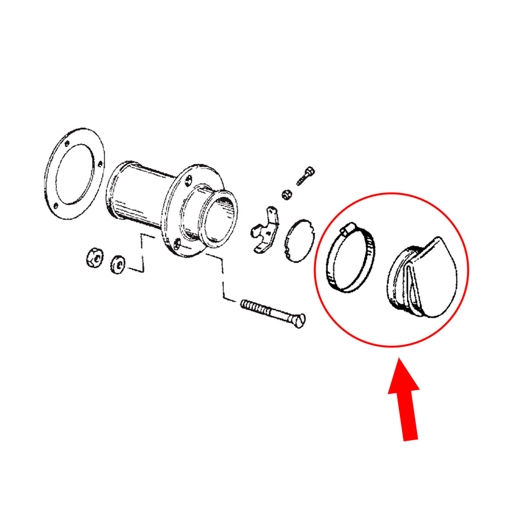 Exhaust 4” Protector Flapper Kit with Clamp for MerCruiser Mercury Ste