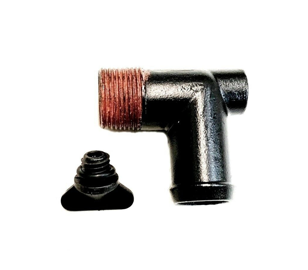 Pair Of Exhaust Manifold 90° Fittings With Drain Plug For MerCruiser V6/V8 - Replaces 22-862210A01