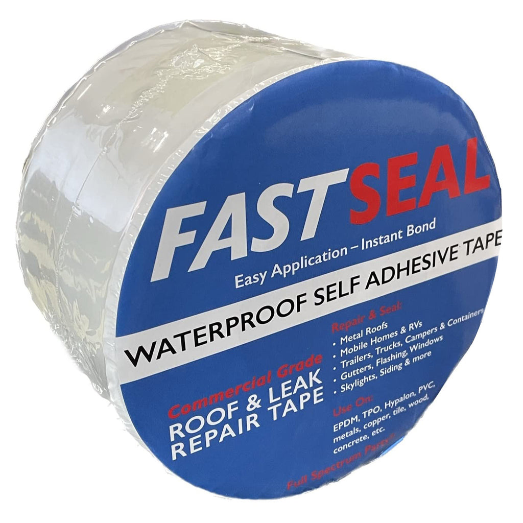FastSeal Waterproof Roof Leak Repair Tape White 4" Automotive Authority