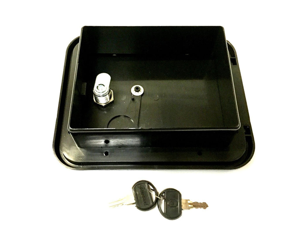 Leisure Cords Lockable RV Electric Power Cord Hatch - Black, With Keys, For Secure Storage (3SB Style)