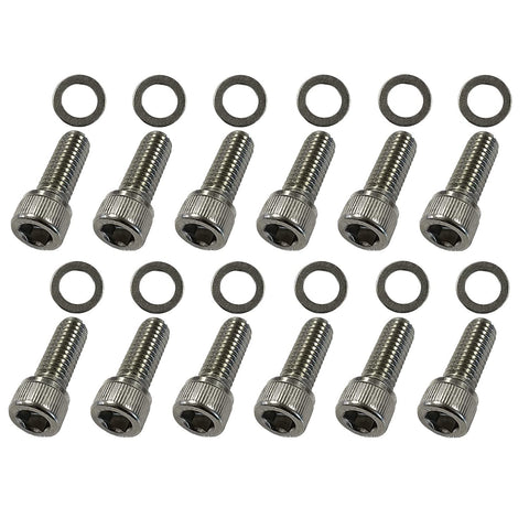 SBC Stainless Steel Exhaust Header Bolt Kit 1” 3/8-16 Bolts Compatible with Chevrolet V8 Small Blocks 265 283 305 327 350 383 400 Gen I & II 92-97 LT1 LT4 TPI TBI 96-98 Vortec 5.0L 5.7L BOP