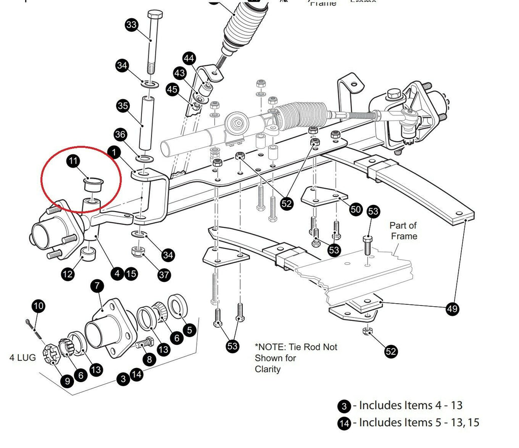 Spindle Bushing with Flange for EZGO TXT Golf Carts 2003+ 70648G01