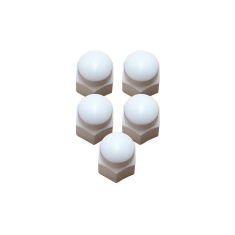 White Nylon Lug Nut Cover Cap 13/16" Trailer Camper Travel Truck - Automotive Authority