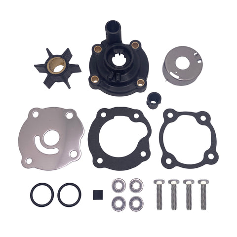 Water Pump Impeller Housing Kit for Johnson Evinrude OMC Sierra GLM Mallory Lower Unit 14 25 28 HP 1984-1997 - 0395270, 395270, 18-3383, 18-3401, 0395271, 395271, 0394394, 394394, 12060, 9-48212
