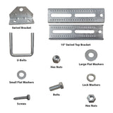 Kit de support de couchette supérieur pivotant galvanisé de 10 pouces avec matériel pour remorque de bateau, convient aux traverses 2x3, robuste 