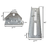 Soporte giratorio galvanizado de 10" y soporte de refuerzo para litera superior para remolque de barco, resistente 