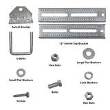 Kit de support de couchette supérieur pivotant galvanisé de 12 pouces avec matériel pour remorque de bateau, convient aux traverses 2x3, robuste 