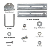 Kit de soporte para litera superior giratorio galvanizado de 12" con herrajes para remolque de barco, se adapta a travesaños de 3x3, resistente 