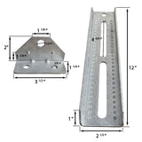 Soporte giratorio galvanizado de 12" y soporte de refuerzo para litera superior para remolque de barco, resistente 