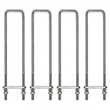 Square U-Bolt Kit with 1/2" x 4-1/4" Tie Bars & Hardware, 5/8" Diameter - Grade 8, Hot Dip Galvanized - Multiple Sizes