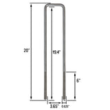Square U-Bolt Kit with 1/2" x 4-1/4" Tie Bars & Hardware, 5/8" Diameter - Grade 8, Hot Dip Galvanized - Multiple Sizes