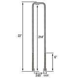 Square U-Bolt Kit with 1/2" x 4-1/4" Tie Bars & Hardware, 5/8" Diameter - Grade 8, Hot Dip Galvanized - Multiple Sizes