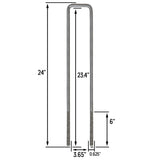 Square U-Bolt Kit with 1/2" x 4-1/4" Tie Bars & Hardware, 5/8" Diameter - Grade 8, Hot Dip Galvanized - Multiple Sizes