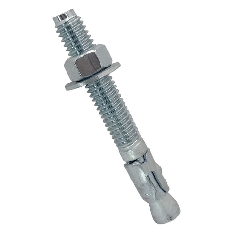 3/4" x 5-1/2" Wedge Anchor Bolt Fasteners for Concrete, Cement, Brick - Zinc-Plated
