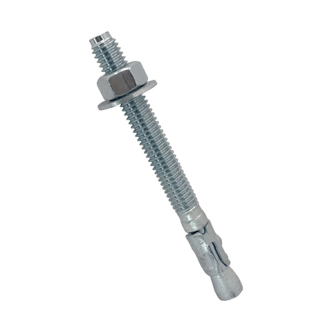 3/8" x 4" Wedge Anchor Bolt Fasteners for Concrete, Cement, Brick - Zinc-Plated