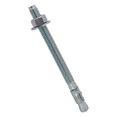 3/8" x 5" Wedge Anchor Bolt Fasteners for Concrete, Cement, Brick - Zinc-Plated