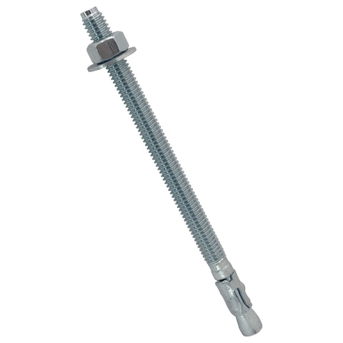 3/8" x 6" Wedge Anchor Bolt Fasteners for Concrete, Cement, Brick - Zinc-Plated