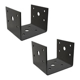 4x4 Deck Post Concrete Anchor Connector Bracket, Fence Post Base, Black Powder Coated