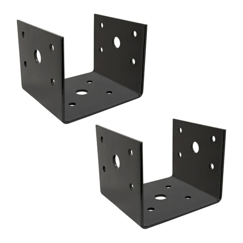 4x4 Deck Post Concrete Anchor Connector Bracket, Fence Post Base, Black Powder Coated