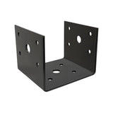 4x4 Deck Post Concrete Anchor Connector Bracket, Fence Post Base, Black Powder Coated