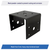 4x4 Deck Post Concrete Anchor Connector Bracket, Fence Post Base, Black Powder Coated