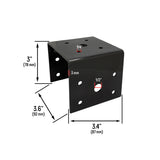 4x4 Deck Post Concrete Anchor Connector Bracket, Fence Post Base, Black Powder Coated