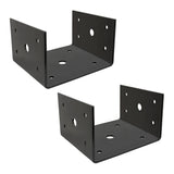 6x6 Deck Post Concrete Anchor Connector Bracket, Fence Post Base, Black Powder Coated