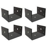 6x6 Deck Post Concrete Anchor Connector Bracket, Fence Post Base, Black Powder Coated