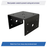 6x6 Deck Post Concrete Anchor Connector Bracket, Fence Post Base, Black Powder Coated