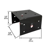 6x6 Deck Post Concrete Anchor Connector Bracket, Fence Post Base, Black Powder Coated