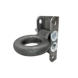 Adjustable C Channel Bracket & 3" Lunette Ring for Trailer Coupler, Raw Steel - 4 Hole 3-Position, 14,000 lb Ring