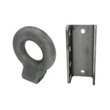Adjustable C Channel Bracket & 3" Lunette Ring for Trailer Coupler, Raw Steel - 4 Hole 3-Position, 14,000 lb Ring