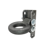 Adjustable C Channel Bracket & 3" Lunette Ring for Trailer Coupler, Raw Steel - 4 Hole 3-Position, 24,000 lb Ring