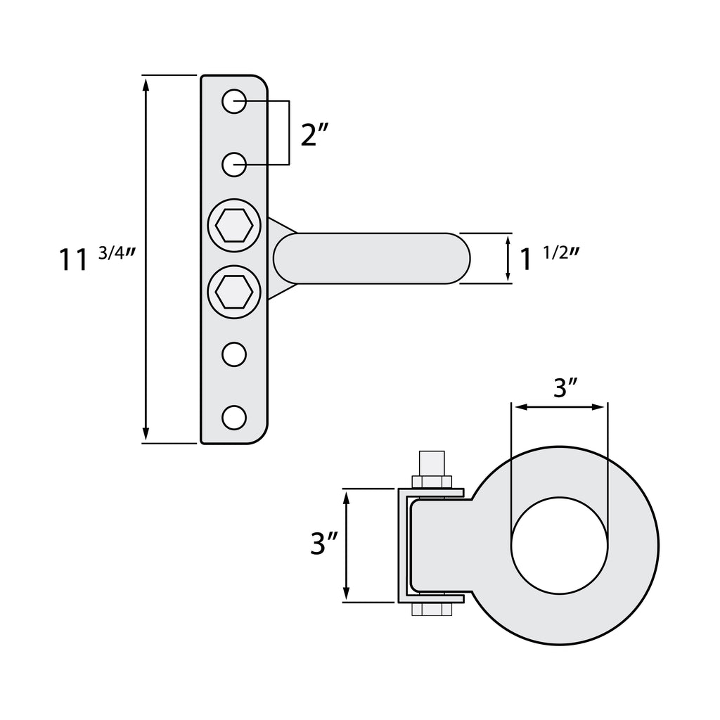 Traitor Bracket Ringer Adjustable Channel Bracket & Lunette Ring - 6 Hole 5-Position, 24,000 ...
