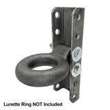 Adjustable C Channel, Lunette Ring Channel Bracket for Trailer Coupler, 11-3/4 inch, 2 inch Bolt Pattern - 6 Hole, 5-Position