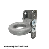 Adjustable C Channel, Lunette Ring Channel Bracket for Trailer Coupler, 7-3/4 inch, 2 inch Bolt Pattern - 4 Hole 3-Position 