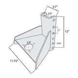 Adjustable Vertical Channel Weld On Tongue Adapter for A-Frame Trailers - up to 20,000 lbs, Fully Welded