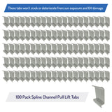 Aluminum Window Screen Spline Channel Pull Lift Tabs - 100 pack