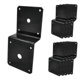 Galvanized Deck Joist Tie Plate, Z Bracket for 2x4 Cross Joist and 4x4 Post - Corner Brace Support, 14 Gauge - Black Powder Coated