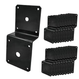 Galvanized Deck Joist Tie Plate, Z Bracket for 2x4 Cross Joist and 4x4 Post - Corner Brace Support, 14 Gauge - Black Powder Coated