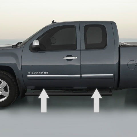 2007-2013 GMC Sierra Extended Cab Flat Body Side Molding Trim Chrome 2007-2013 GMC Sierra Extended Cab Flat Body Side Molding Trim Chrome