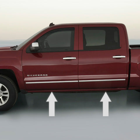 2014-2019 Chevy Silverado Chrome Side Door Trim Rocker Panel Molding - Automotive Authority