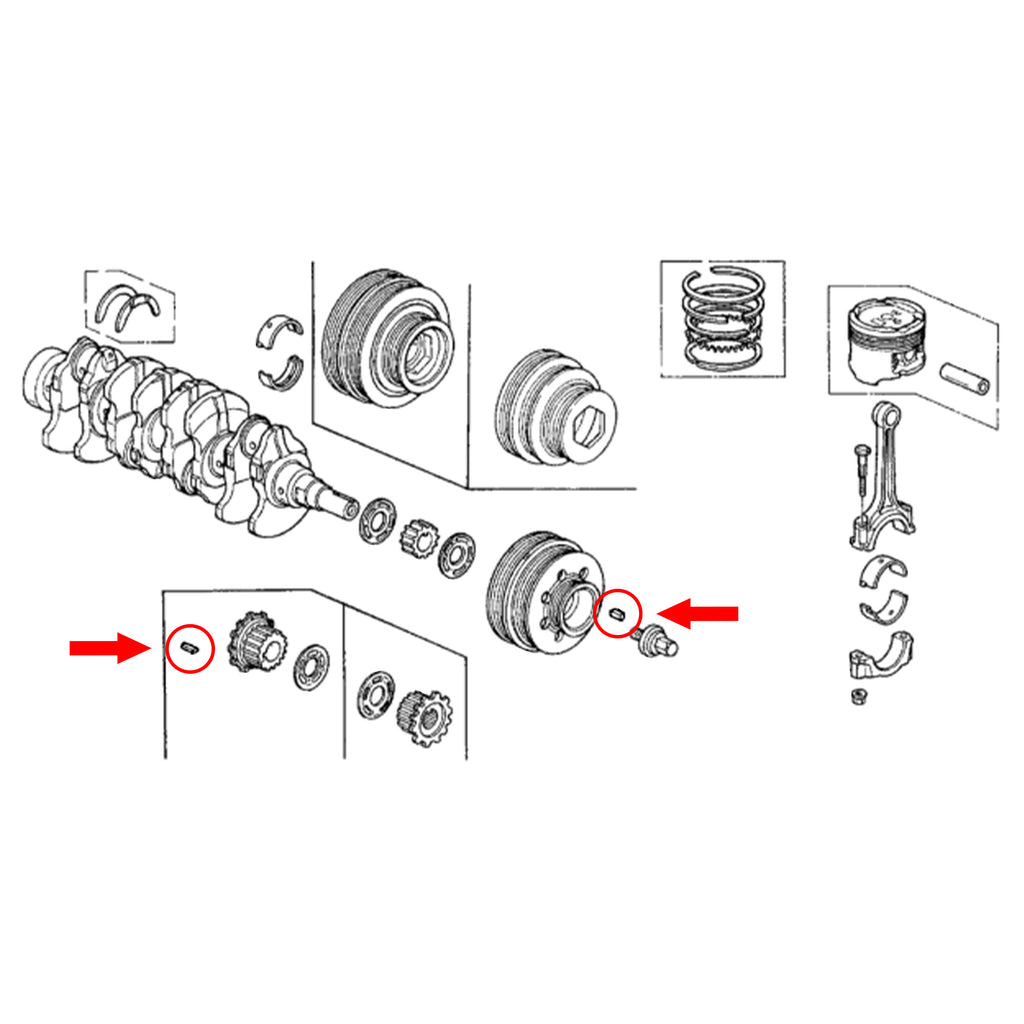 Crankshaft Pulley Key Spacer for Honda Civic, Accord, CRX, CR-V ...