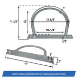 Dock Piling Hoop on Plate - 10" - Hoop Pile Holder - 2" Plate, 3/8" thick
