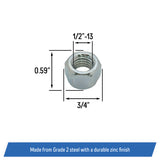 Elastic Type Hex Lock Nut 1/2"-13 Replacement for SCAG 04021-07
