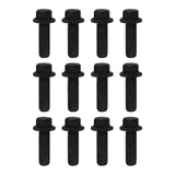 Exhaust Manifold Header Flange Bolts Replacement for GM Chevrolet LS & LT Engines, LS1 LS2 LS3 LSX - 551696 (12pk, Black)