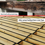 FastSeal Deck Joist Tape 1-5/8" x 100', Waterproof Weather Resistant Self-Adhesive, Anticorrosion for Wood Beams